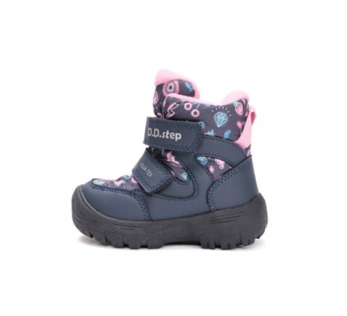 D.D. Step lány téli rózsaszín bélelt VÍZÁLLÓ hótaposó, 25-29 (p081-52616a) - ÚJ KOLLEKCIÓS