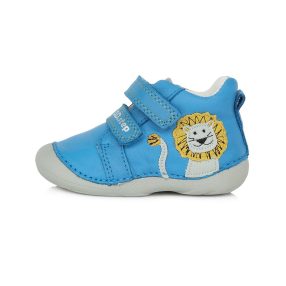   D.D. Step kisfiú átmeneti TEX-ES bőrcipő, kék, oroszlános! 21-es! (s015-321b) AKCIÓS! 