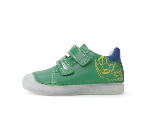 D.D. Step fiú átmeneti bőrcipő, zöld, focis, 26,29,30! (S049-61886A) - ÚJ KOLLEKCIÓ!