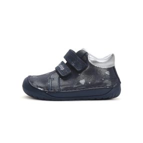   D.D. Step kislány zárt cipő TEX-es, BAREFOOT csillogó kék bőrcipő! 25-ös ! (S070-42189) AKCIÓS!