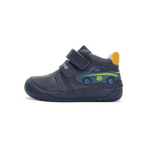   D.D. Step kisfiú átmeneti cipő, kék "BAREFOOT" versenyautós, 21-es (S070-42393) AKCIÓS