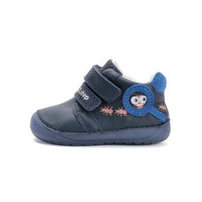   D.D. Step kisfiú átmeneti cipő, sötétkék "BAREFOOT", fluoreszkáló talpú! 20-24! (S070-52576A) ÚJ KOLLEKCIÓ! 