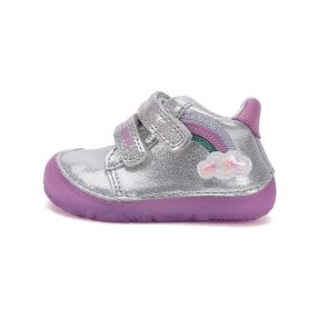   D.D. Step kislány zárt cipő, BAREFOOT csillogó ezüst,felhőcskés! 21-25! (S073-51424) AKCIÓS