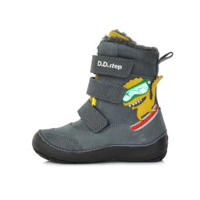   D.D. Step fiú Tex-es téli bundás kék cipzáras bőrbakancs, 29-es (w023-406Am) AKCIÓS