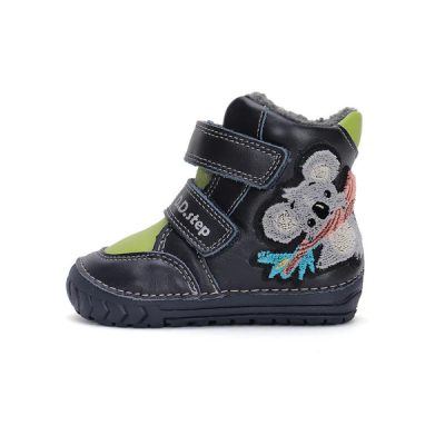   D.D. Step kisfiú téli TEX-es kék, koalás bélelt bőrbakancs, 22-ES (w029-42498b) AKCIÓS!