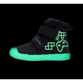   D.D. Step fiú Tex-es téli bundás kék FLUORESZKÁLÓS bőrbakancs, 25,30 (w049-52250bm) ÚJ KOLLEKCIÓ!