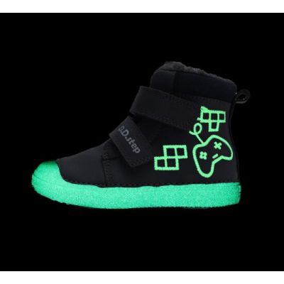  D.D. Step fiú Tex-es téli bundás kék FLUORESZKÁLÓS bőrbakancs, 25-ös (w049-52250bm) ÚJ KOLLEKCIÓ!
