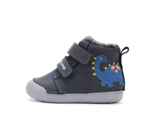 D.D. Step kisfiú téli TEX-es szürke, dínós bélelt bőrbakancs, 22-24 (w066-52525) ÚJ KOLLEKCIÓS!