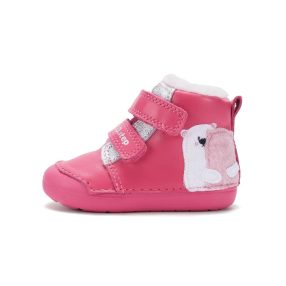   D.D. Step kislány téli TEX-ES bőrbakancs, pink, jegesmacis! 20-25 (W066-62479F) - ÚJ KOLLEKCIÓ