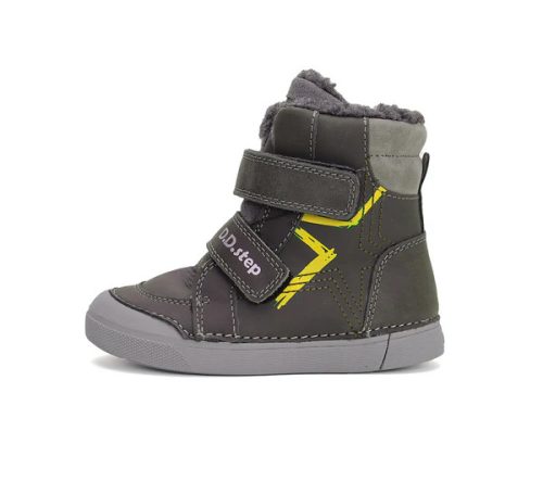 D.D. Step fiú Tex-es téli bundás szürke bőrbakancs, 25-30 (W068-42921M) AKCIÓS!!