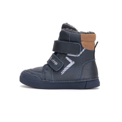   D.D. Step nagyfiú téli TEX-es bélelt kék bőrbakancs, 31,34,35,36 (w068-42921bl) - ÚJ KOLLEKCIÓ!