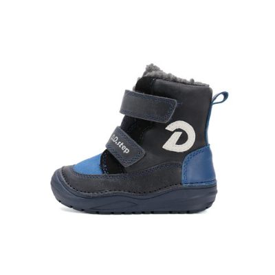   D.D. Step fiú Tex-es téli bundás kék bőrbakancs, 26-31 (w071-52664bm) ÚJ KOLLEKCIÓ!