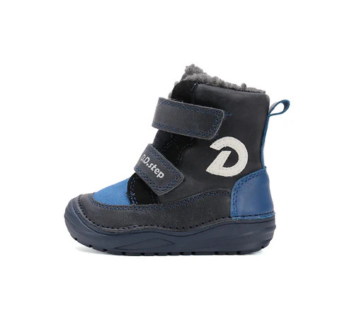 D.D. Step fiú Tex-es téli bundás kék bőrbakancs, 26-31 (w071-52664bm) ÚJ KOLLEKCIÓ!