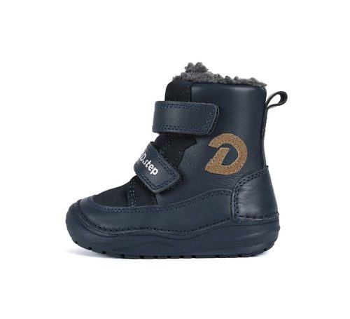 D.D. Step fiú Tex-es téli bundás kék bőrbakancs, 28-31 (w071-52664m) ÚJ KOLLEKCIÓ!