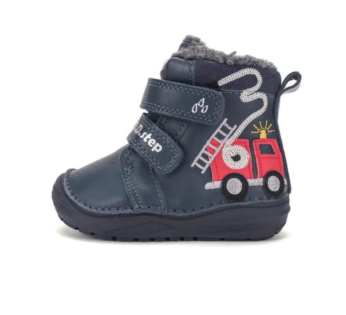 D.D. Step fiú Tex-es téli bundás kék bőrbakancs, 26-31 (w071-62477M) ÚJ KOLLEKCIÓ!
