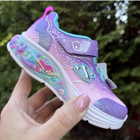   SKECHERS lány pillekönnyű VILLOGÓS lila SELLŐS sportcipő!! 25-ös ! ÚJ KOLLEKCIÓ! 