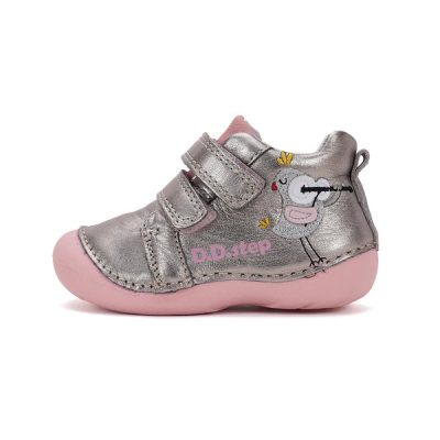   D.D. Step kislány átmeneti pezsgő színű madárkás bőrcipő! 19,20,21,24! (s015-51542b) AKCIÓS