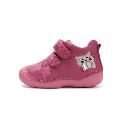  D.D. Step kislány átmeneti pink cicás tex-es bőrcipő! 19-24! (s015-51542b) ÚJ KOLLEKCIÓ! 