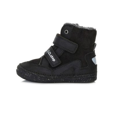   D.D. Step nagyfiú téli TEX-es fekete bélelt bőrbakancs, 34,35,36 (w040-369) - AKCIÓS!