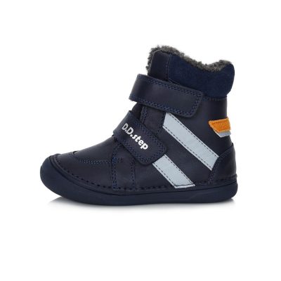   D.D. Step nagyfiú téli TEX-es sötétkék bélelt bőrbakancs, 34-es (w078-382b) - AKCIÓS!